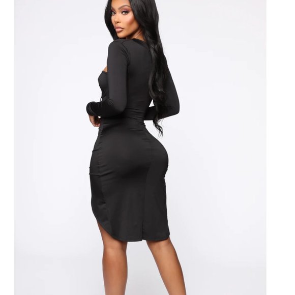 NWT | Fashion Nova | Working It Cut Out Mini Dress | Medium | Black - Picture 5 of 7